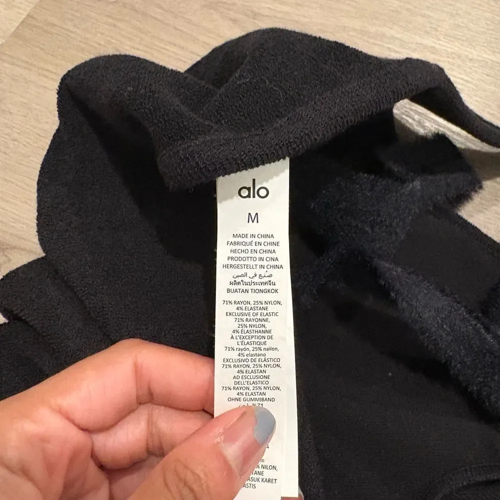 ALO Yoga Black Terry Cuddle Onsie Romper